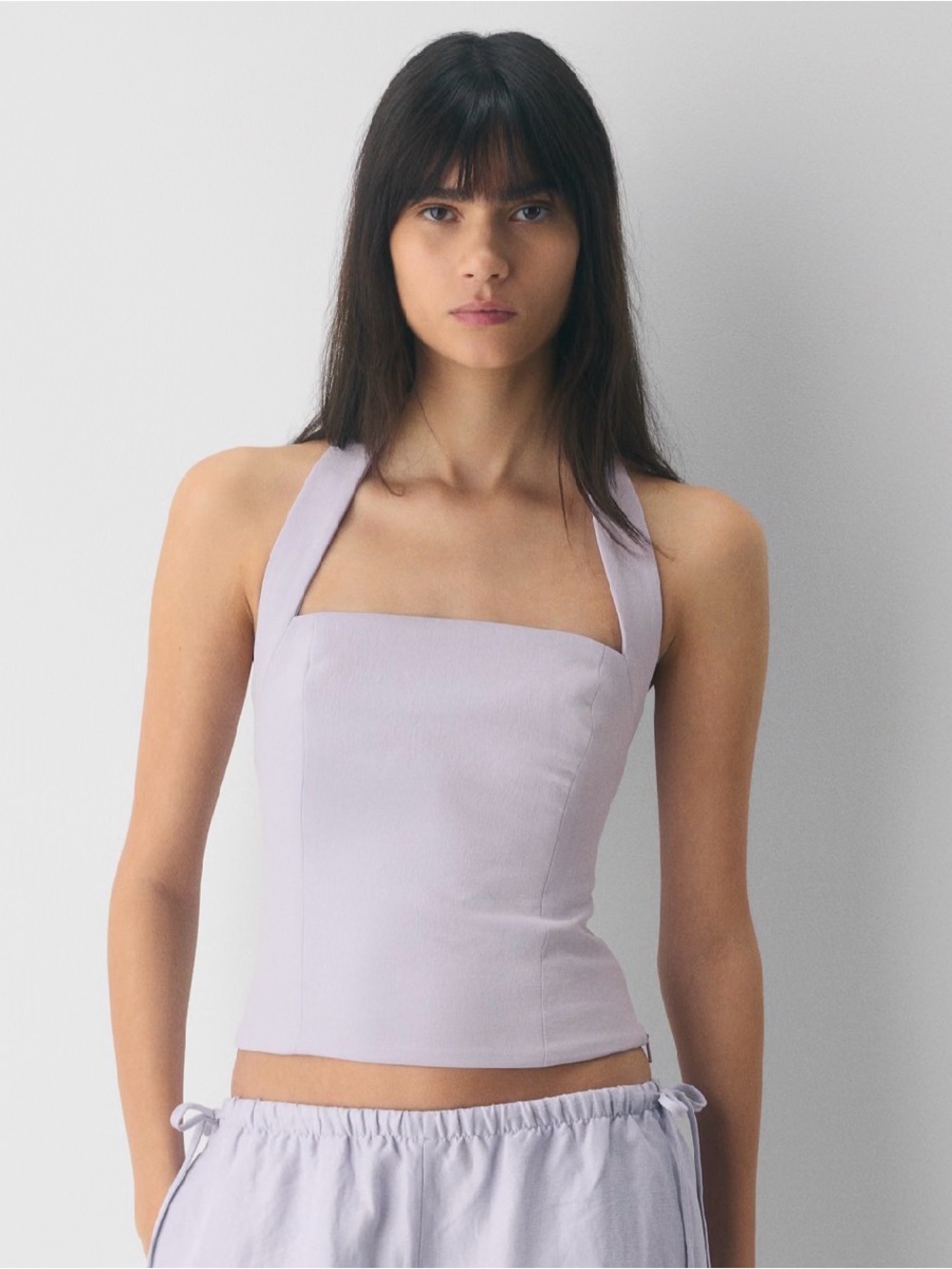 Aritzia Women’s Whisper Halter Top - Crepette Wildflower Lilac Sz S